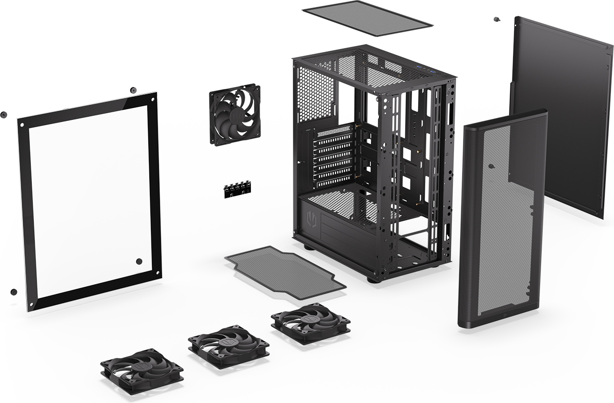 Endorfy Ventum 200 Air ATX-kotelo ikkunalla, musta