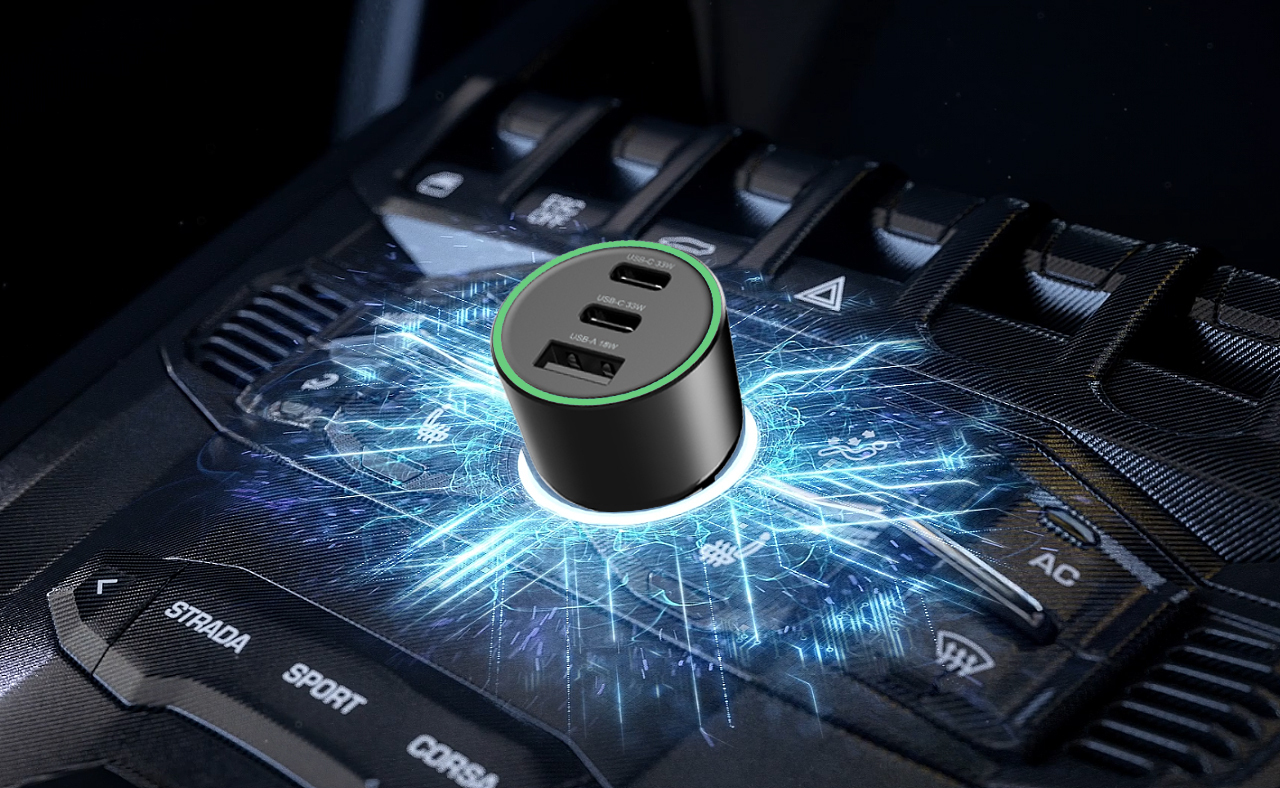 FoneKit GaN PD 65W -verkkovirtalaturi, USB-C + USB-C, musta