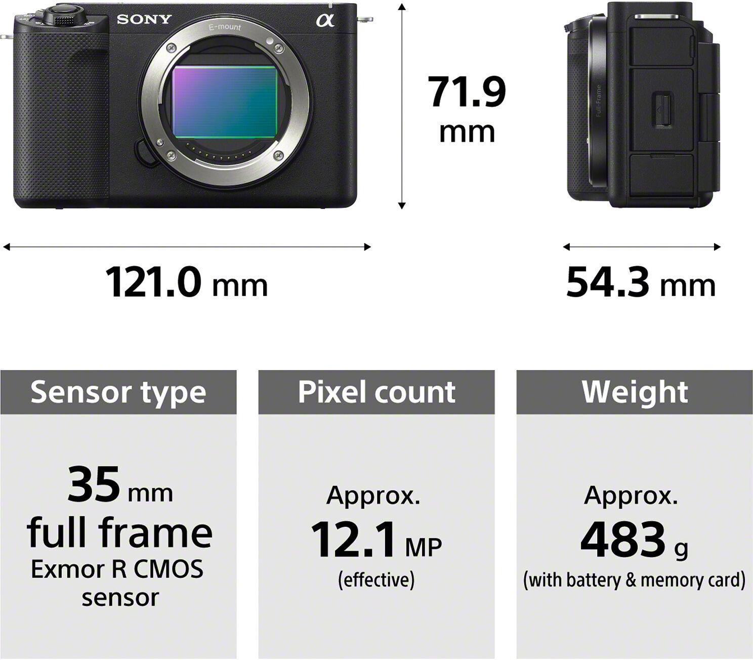Sony ZV-E1 -järjestelmäkamera + 28-60 mm objektiivi