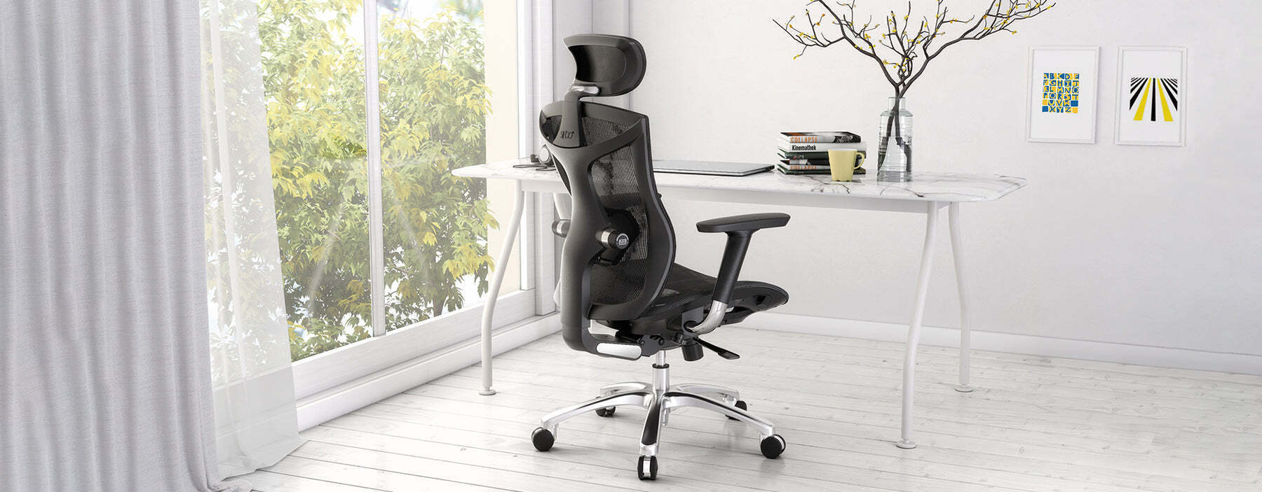 Sihoo V1 -ergonominen toimistotuoli, musta
