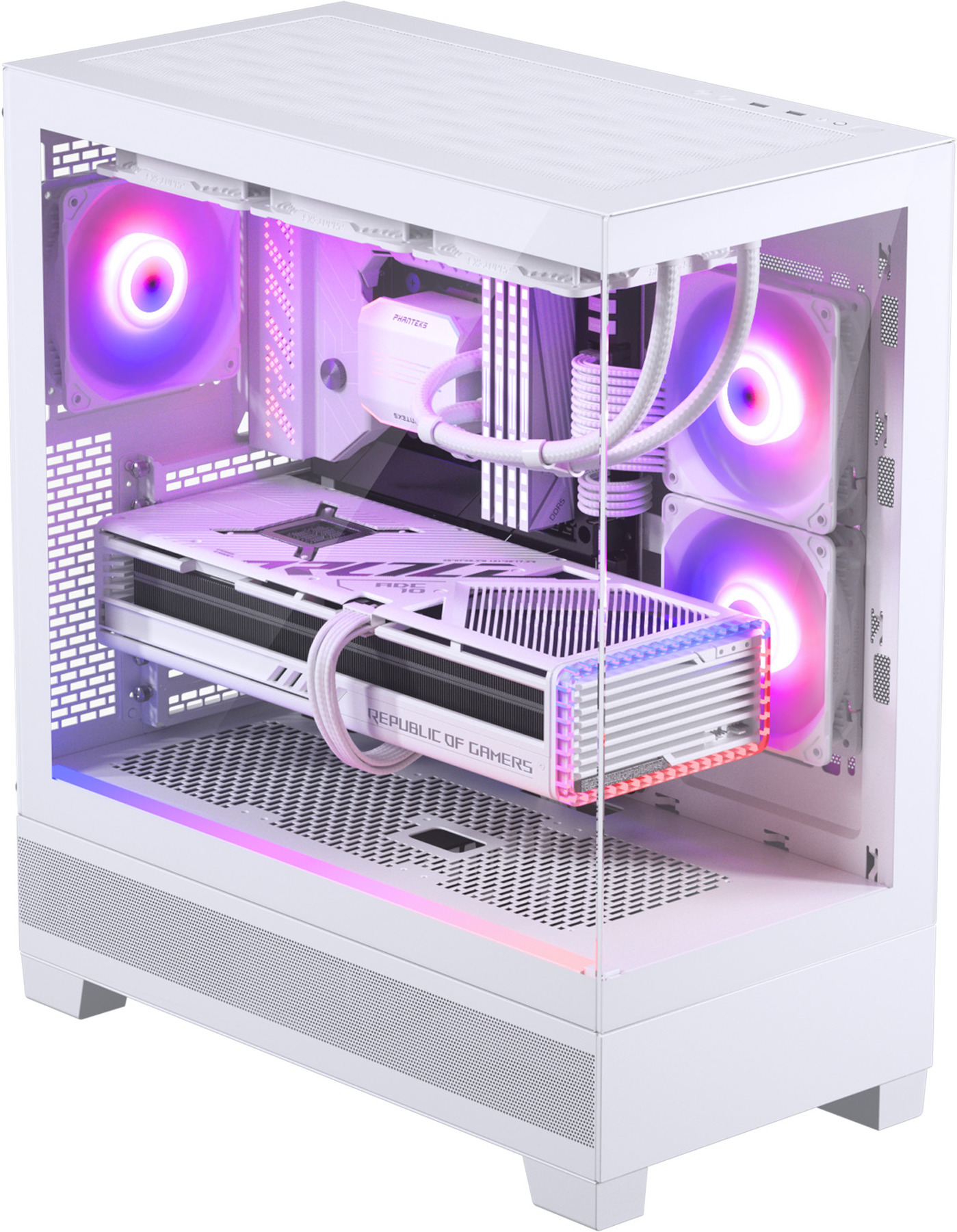 Phanteks XT View Mid Tower -ATX-kotelo ikkunalla, valkoinen