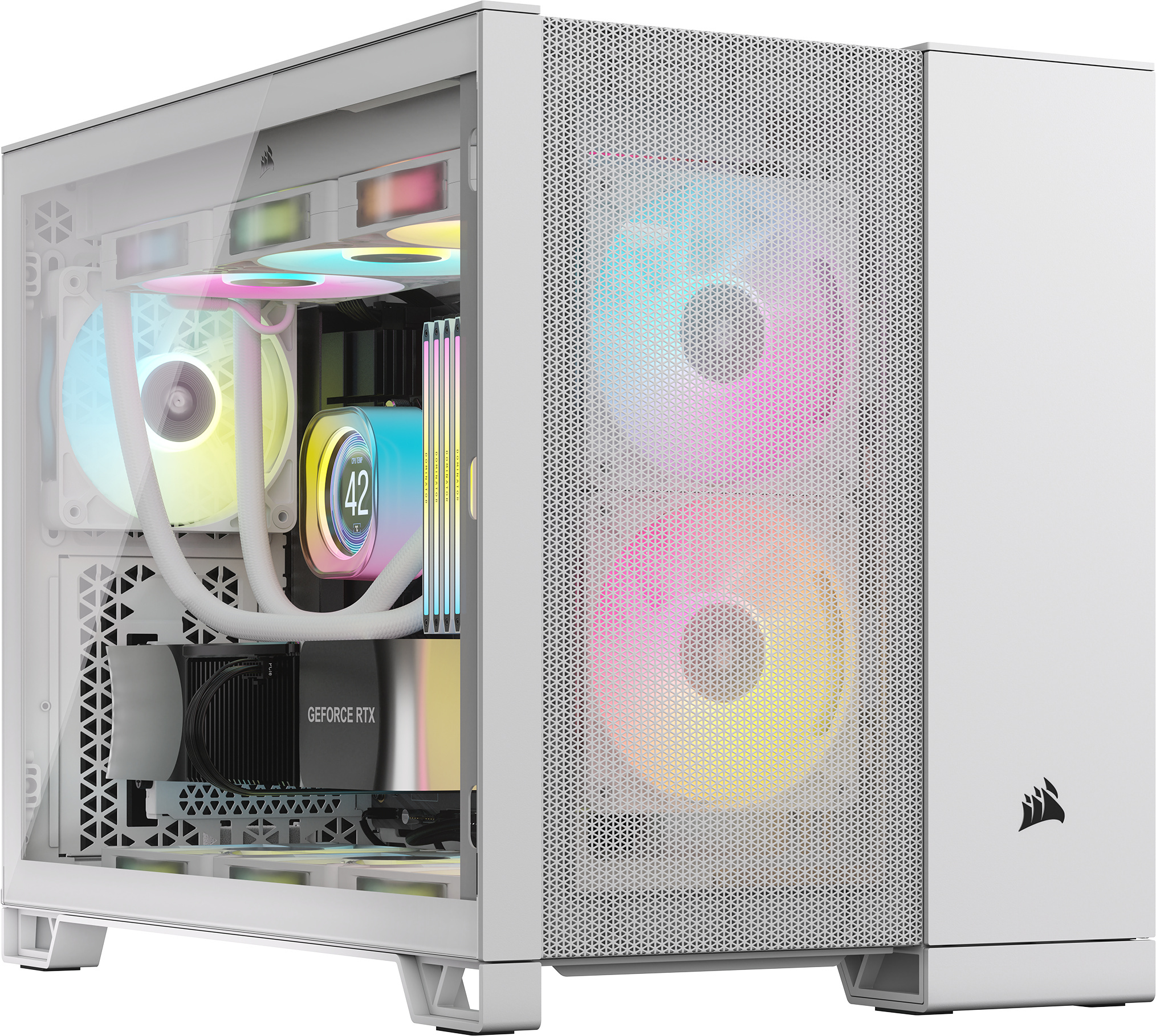 Corsair 2500D Airflow Micro-ATX-kotelo ikkunalla, valkoinen