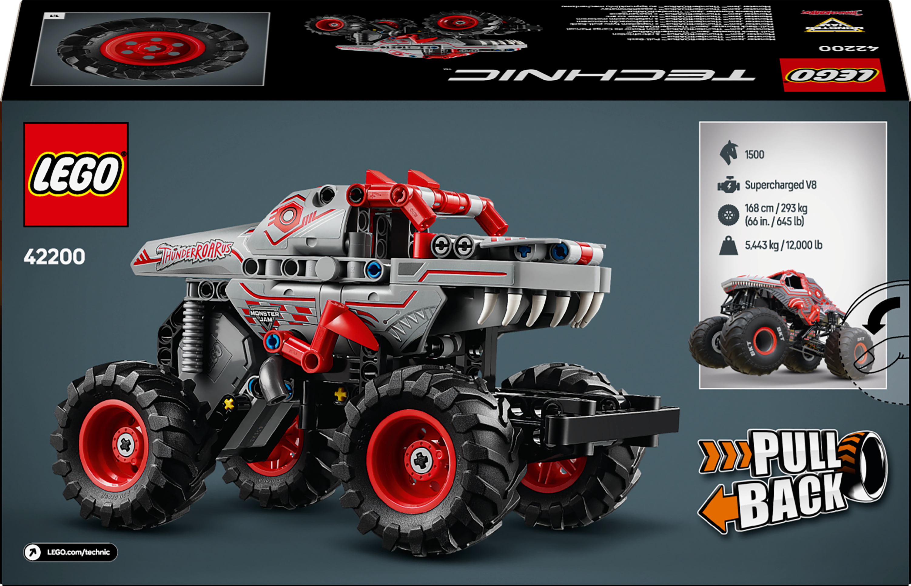 LEGO Technic 42200 – Monster Jam ThunderROARus ‑vetomoottoriauto