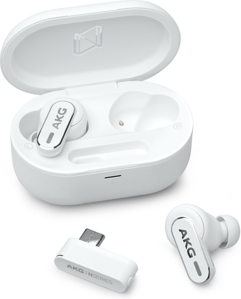 AKG N5 Hybrid nappikuulokkeet aktiivisella melunvaimennuksella, valkoinen