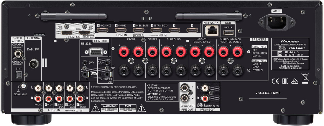Pioneer VSX-LX305 ELITE 9.2 AV-vahvistin, musta
