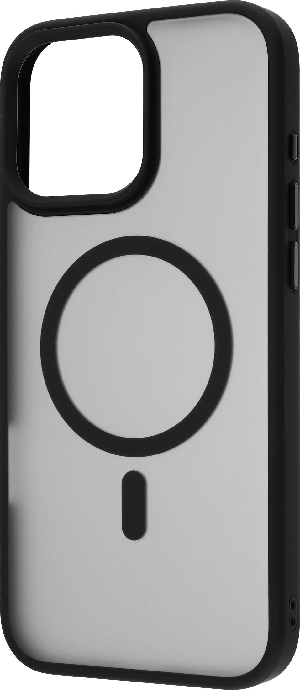 FoneKit MagSafe-yhteensopiva Soft Touch -suojakuori, iPhone 16 Pro Max, musta/harmaa