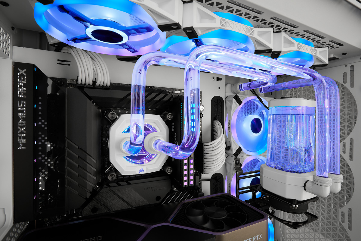 Corsair Hydro X Series iCUE XH305i RGB PRO Custom Cooling Kit -nestejäähdytyspaketti, valkoinen