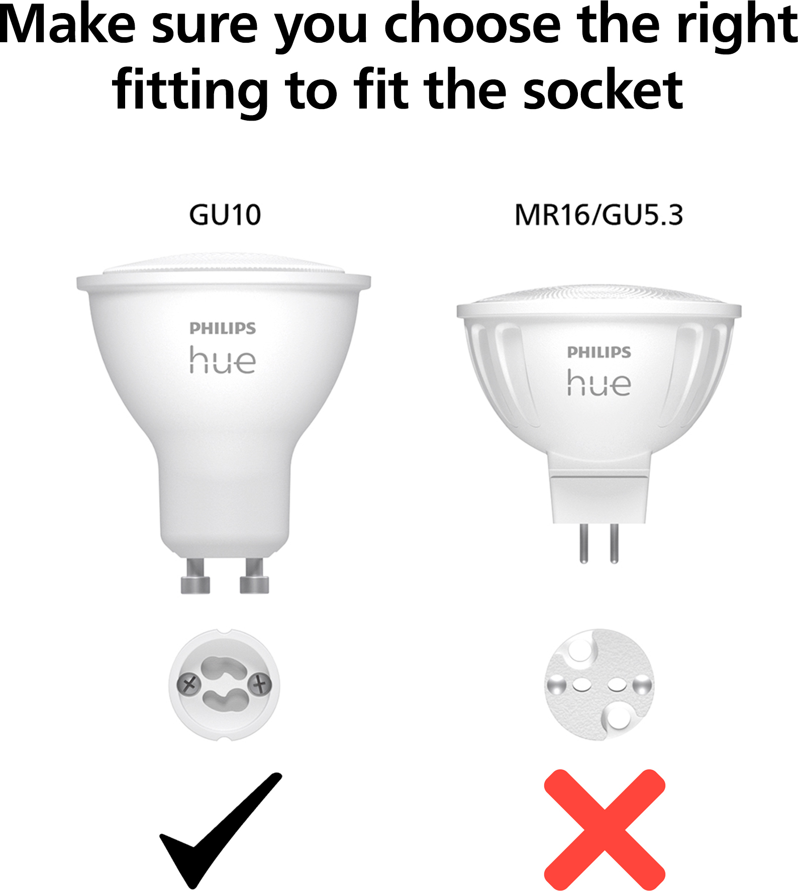 Philips Hue -LED-älylamppu, BT, White, GU10, 4,2 W, 2-pack