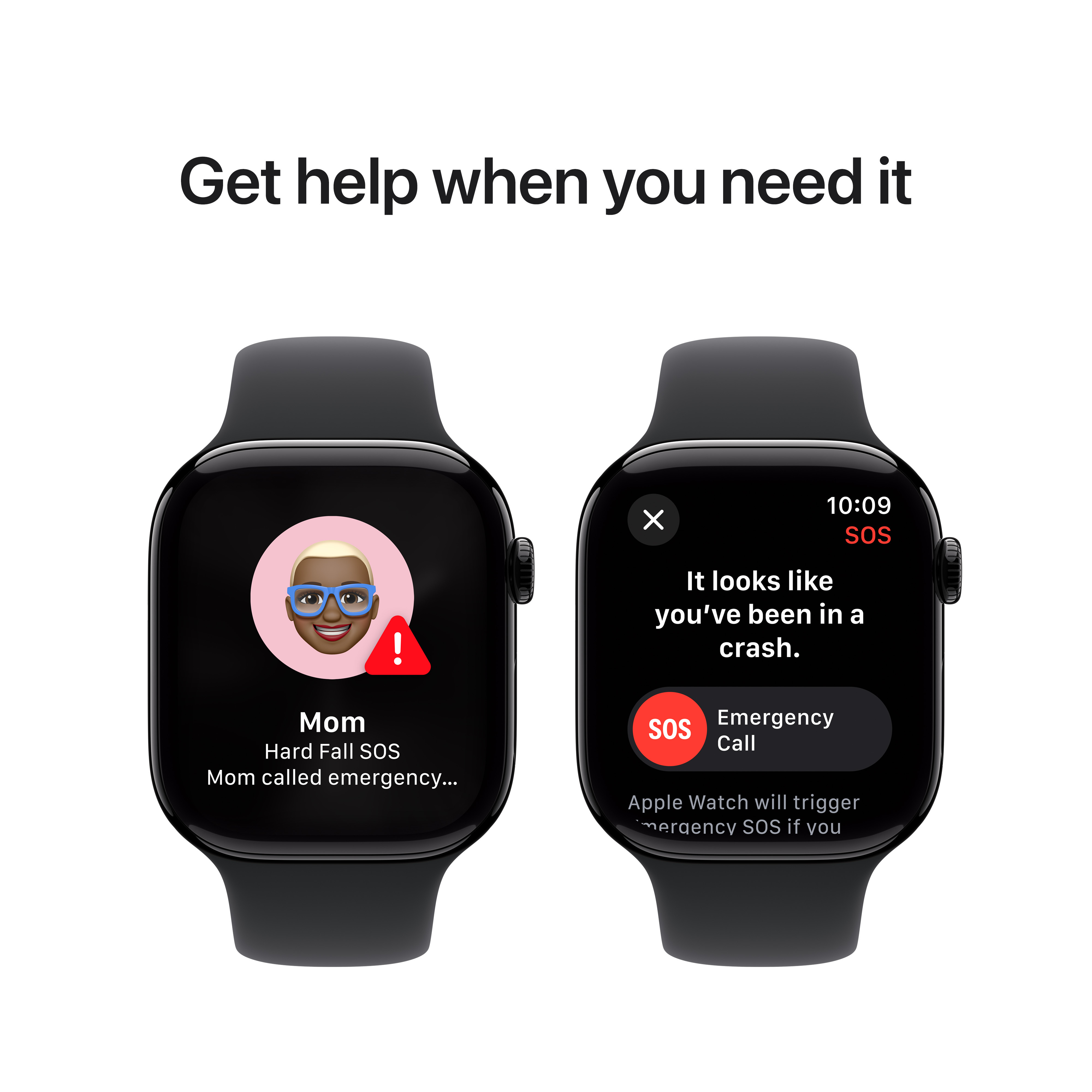 Apple Watch Series 10 (GPS) 46 mm peilimusta alumiinikuori ja musta urheiluranneke, S/M (MWWP3)