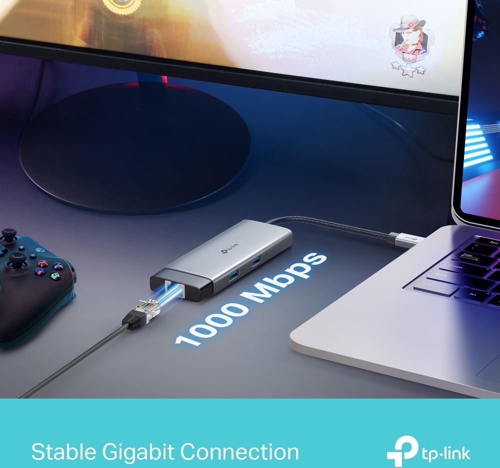 TP-LINK UE330C USB 3.0 -hubi ja gigabit ethernet -sovitin