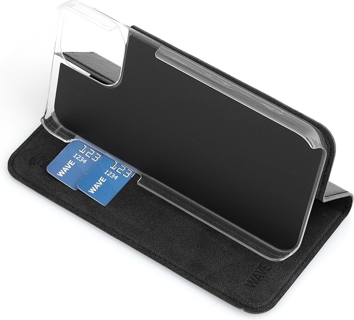 Wave BookCase suojakotelo, iPhone 12 Pro / iPhone 12, musta