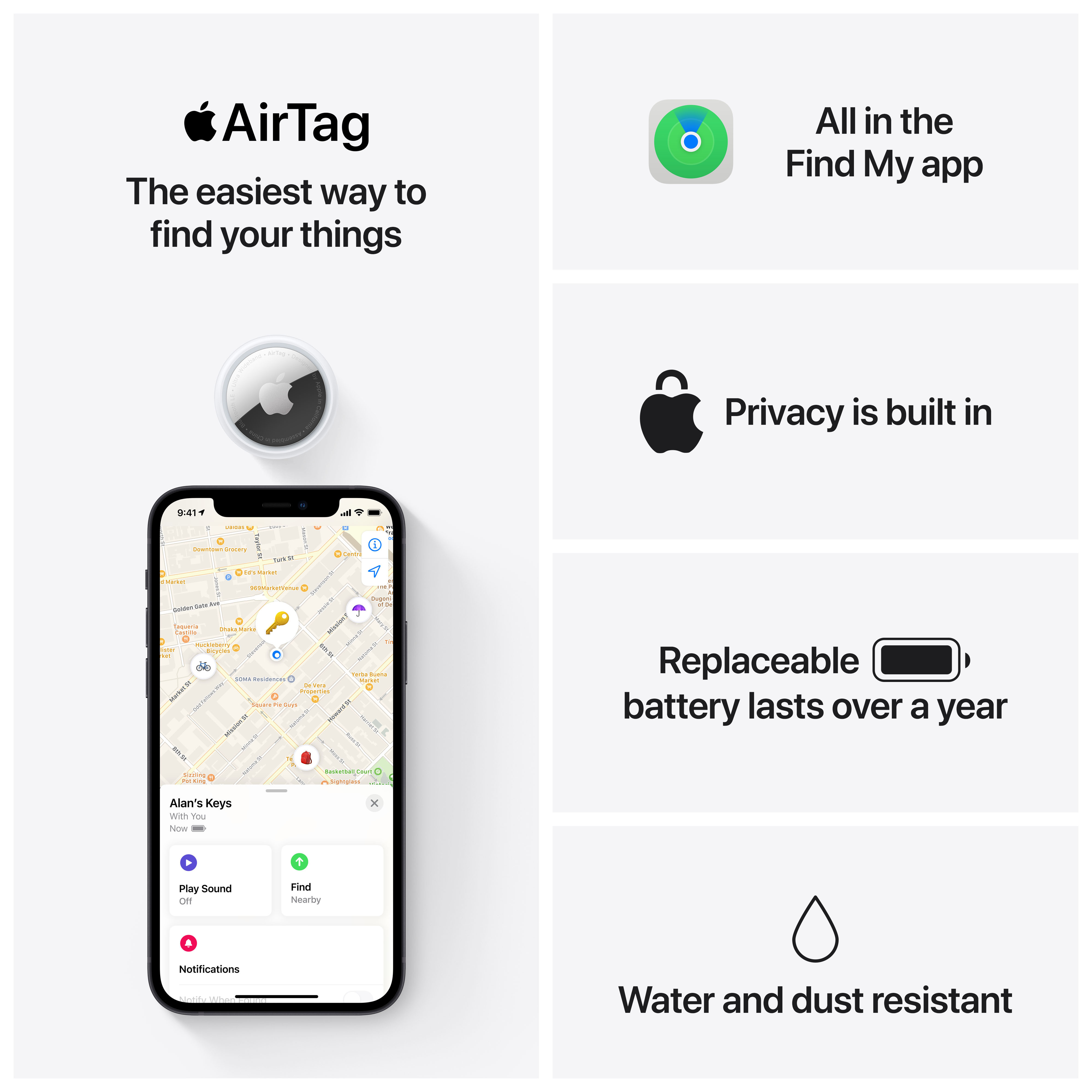 Apple AirTag -paikannin, 1 kpl