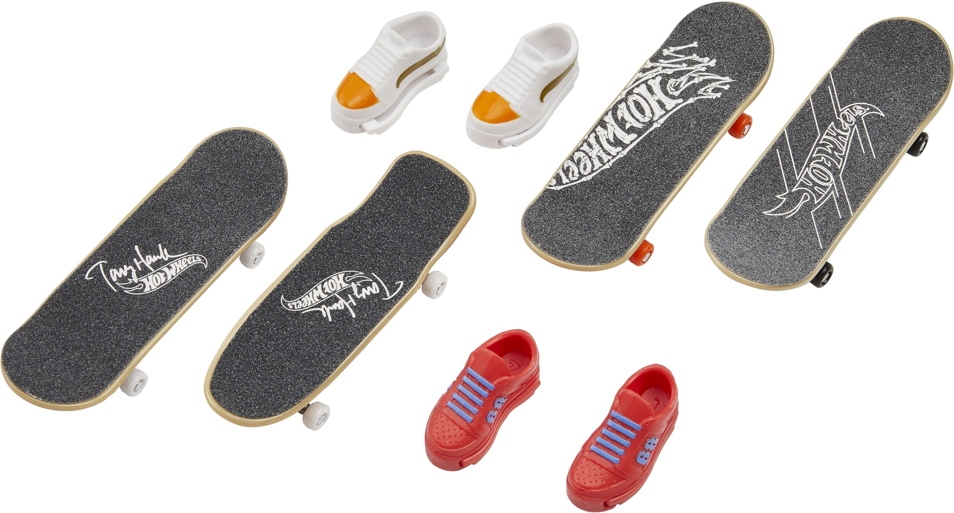 Hot Wheels Skate Fingerboard & Shoe - sormiskeittilauta, 4 kpl