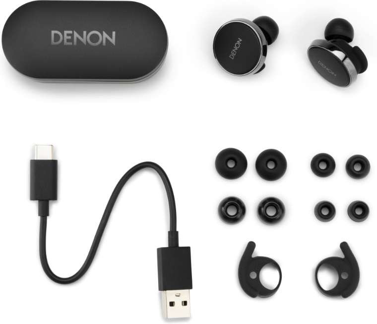 Denon PerL True Wireless vastamelunappikuulokkeet, musta