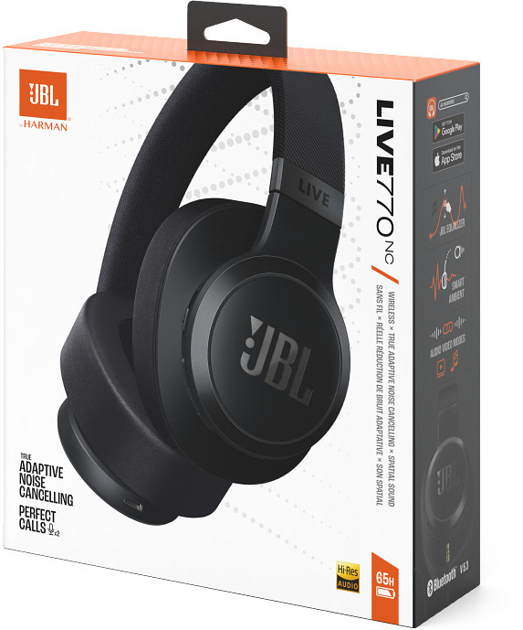 JBL LIVE 770NC vastamelukuulokkeet, musta