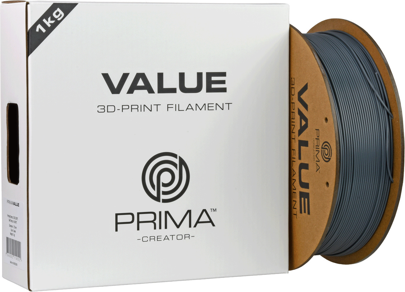 PrimaValue ABS -filamentti 3D -tulostimeen, 1.75 mm, tummanharmaa