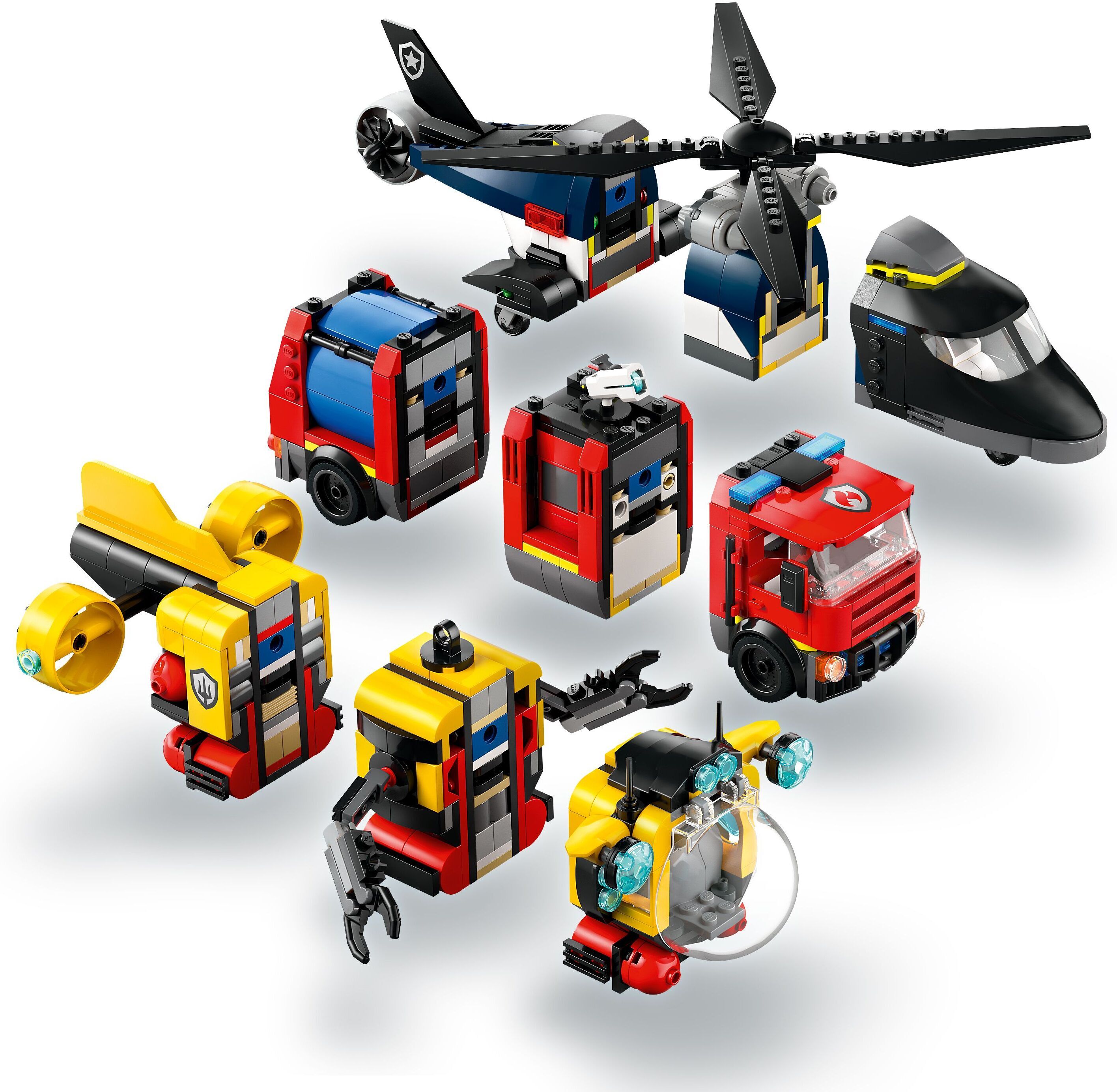 LEGO City 60462 – Helikopteri, paloauto ja sukellusvene yhdessä