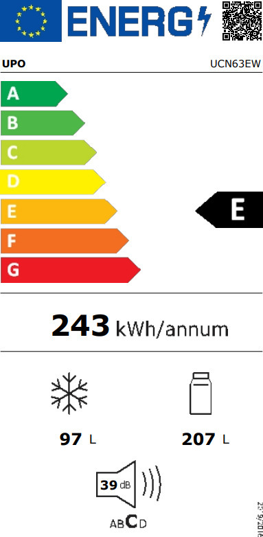 Upo UCN62EW jääkaappipakastin, valkoinen