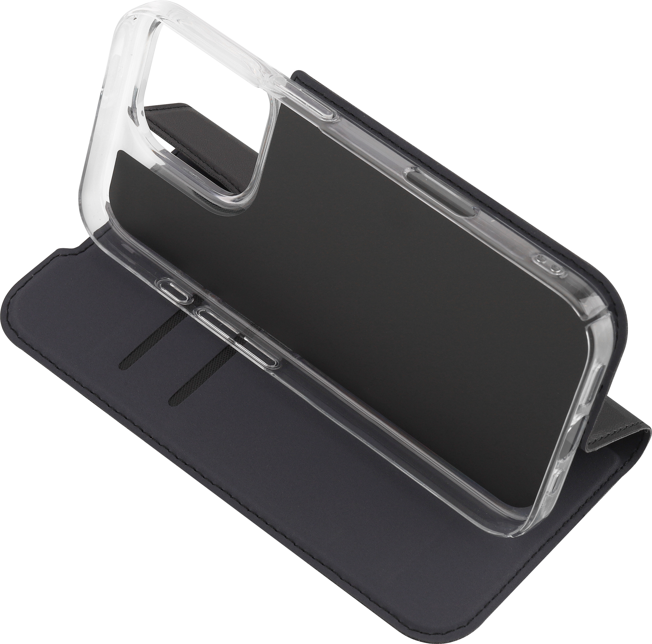 FoneKit BookCase -suojakotelo, iPhone 16 Pro Max, musta
