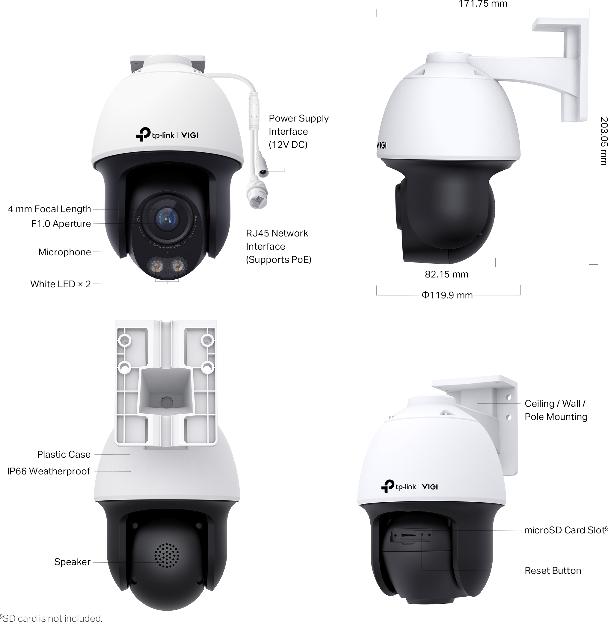 TP-Link VIGI C540S -valvontakamera sisä- ja ulkokäyttöön
