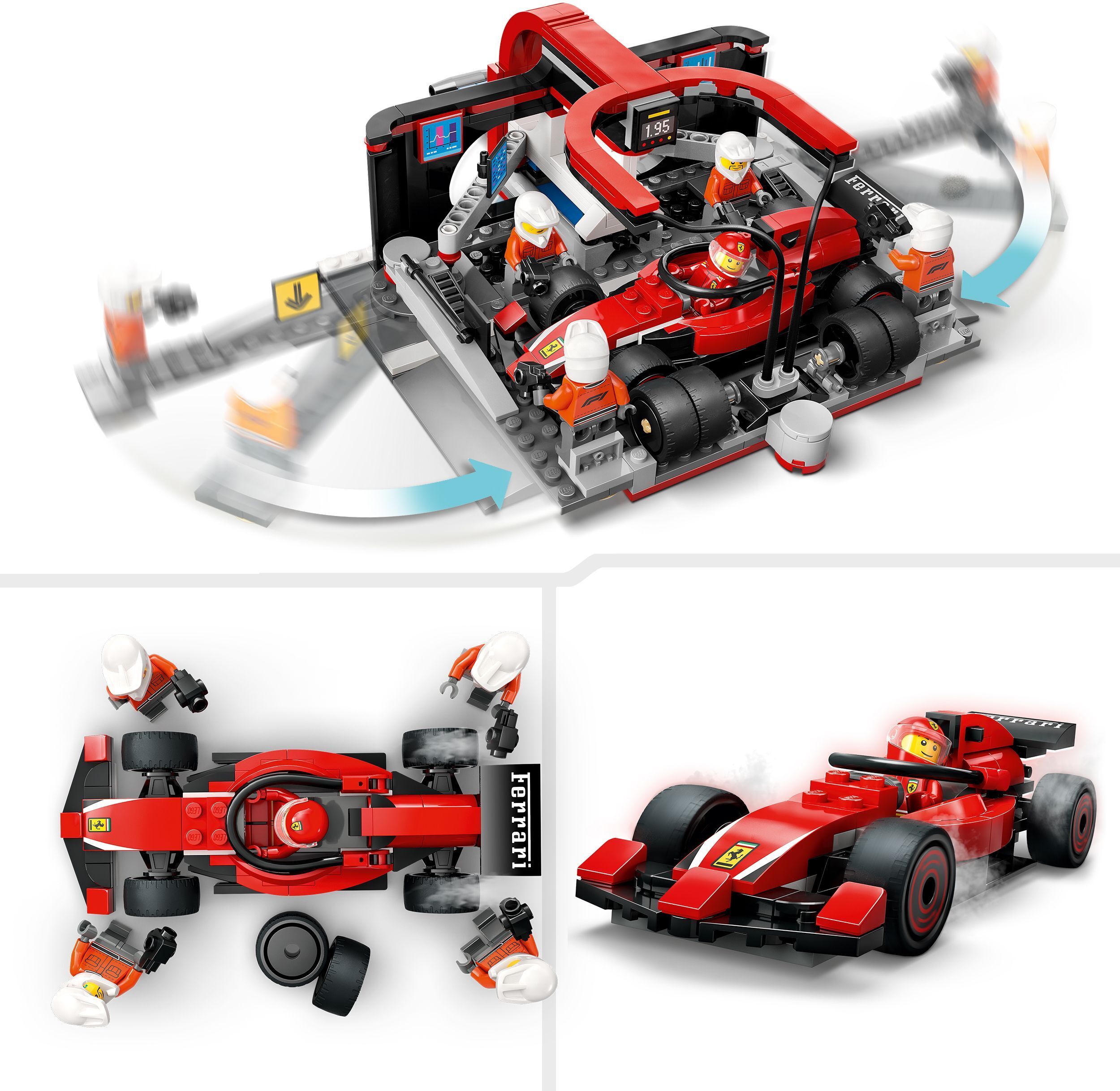 LEGO City 60443 – F1-varikkopysähdys ja varikkomiehistö sekä Ferrari-auto