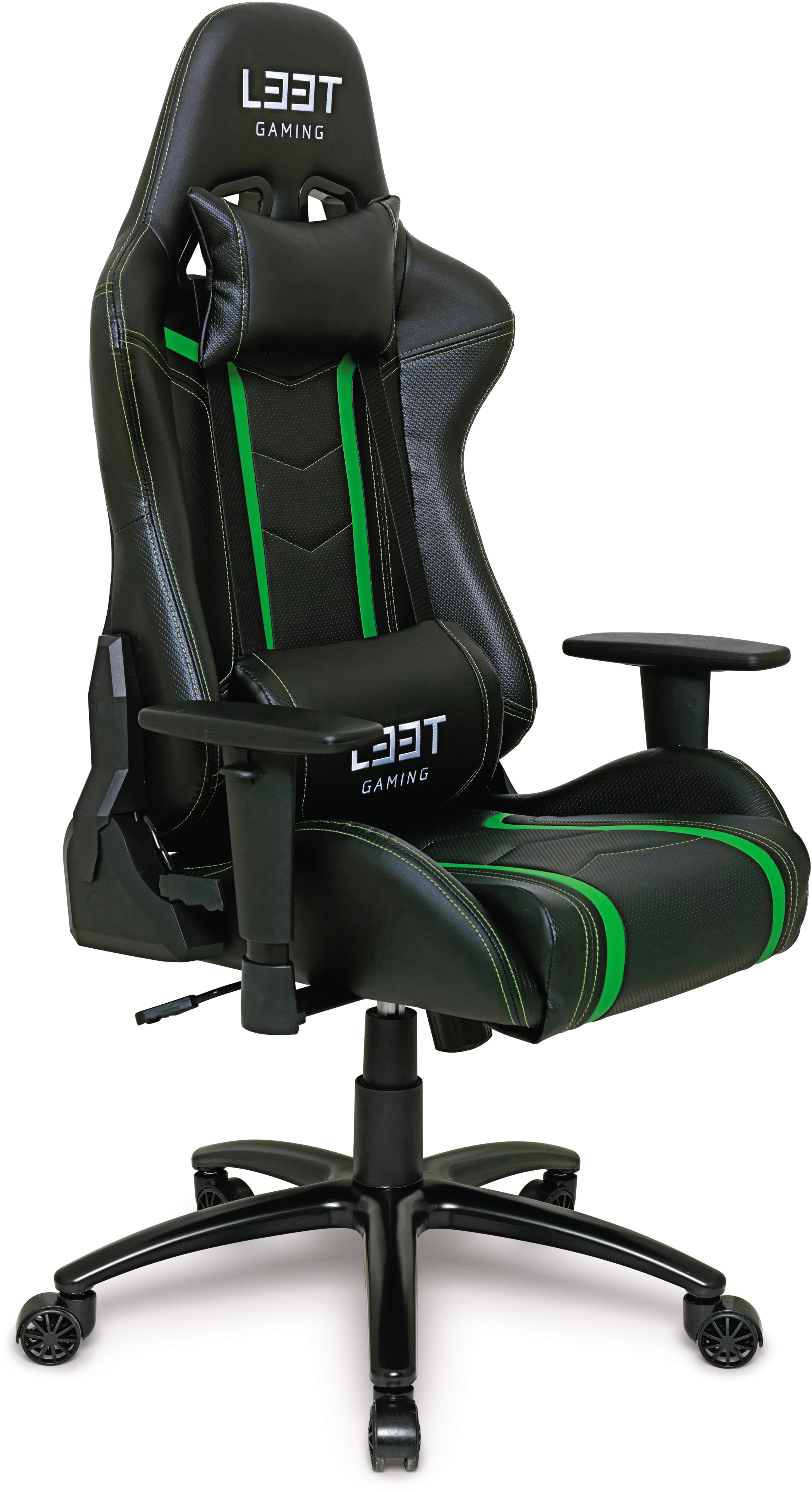 L33T Gaming Elite V3 -pelituoli (PU), vihreä –