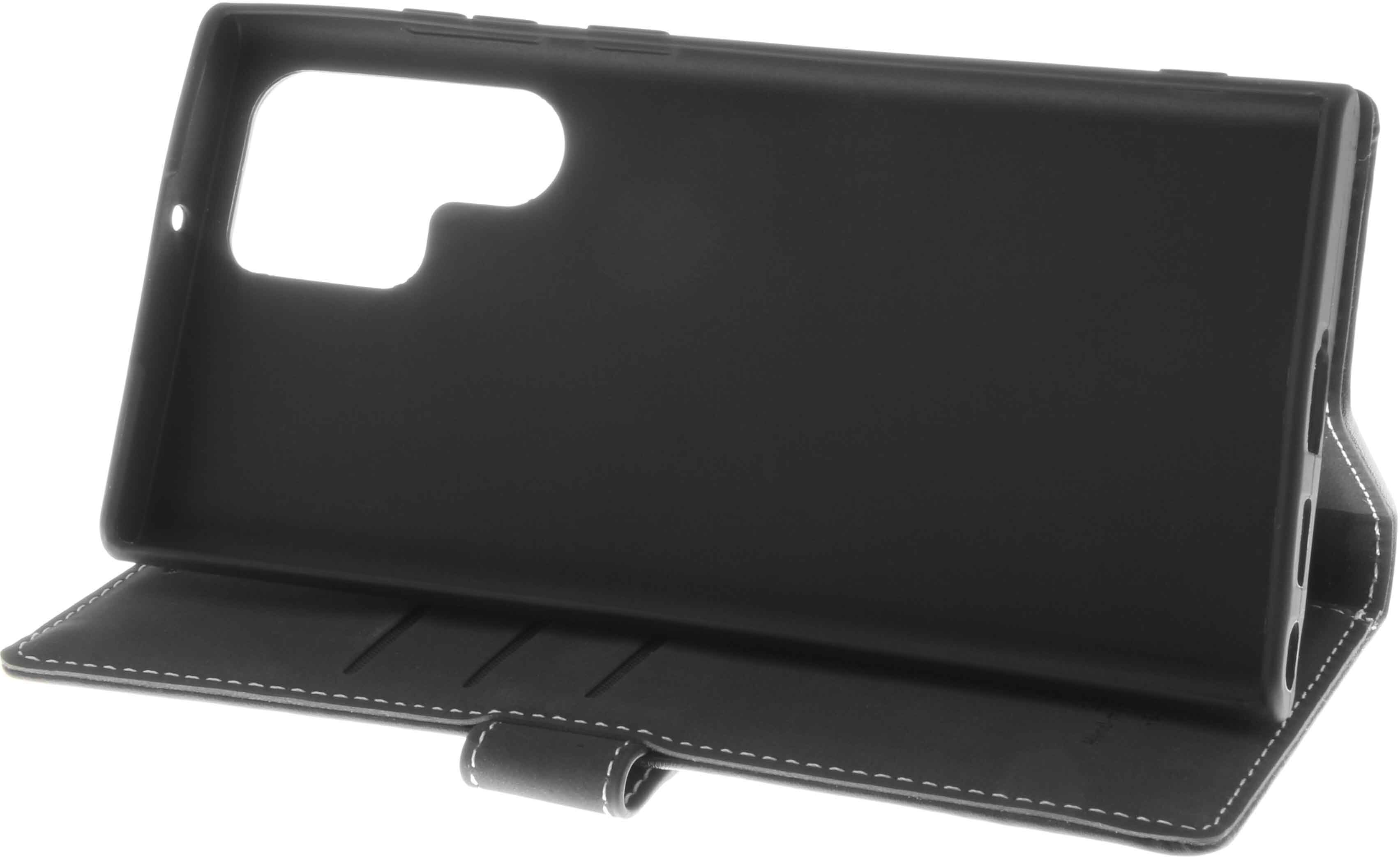 Insmat Exclusive Flip Case -lompakkokotelo, Samsung Galaxy S22 Ultra 5G, musta