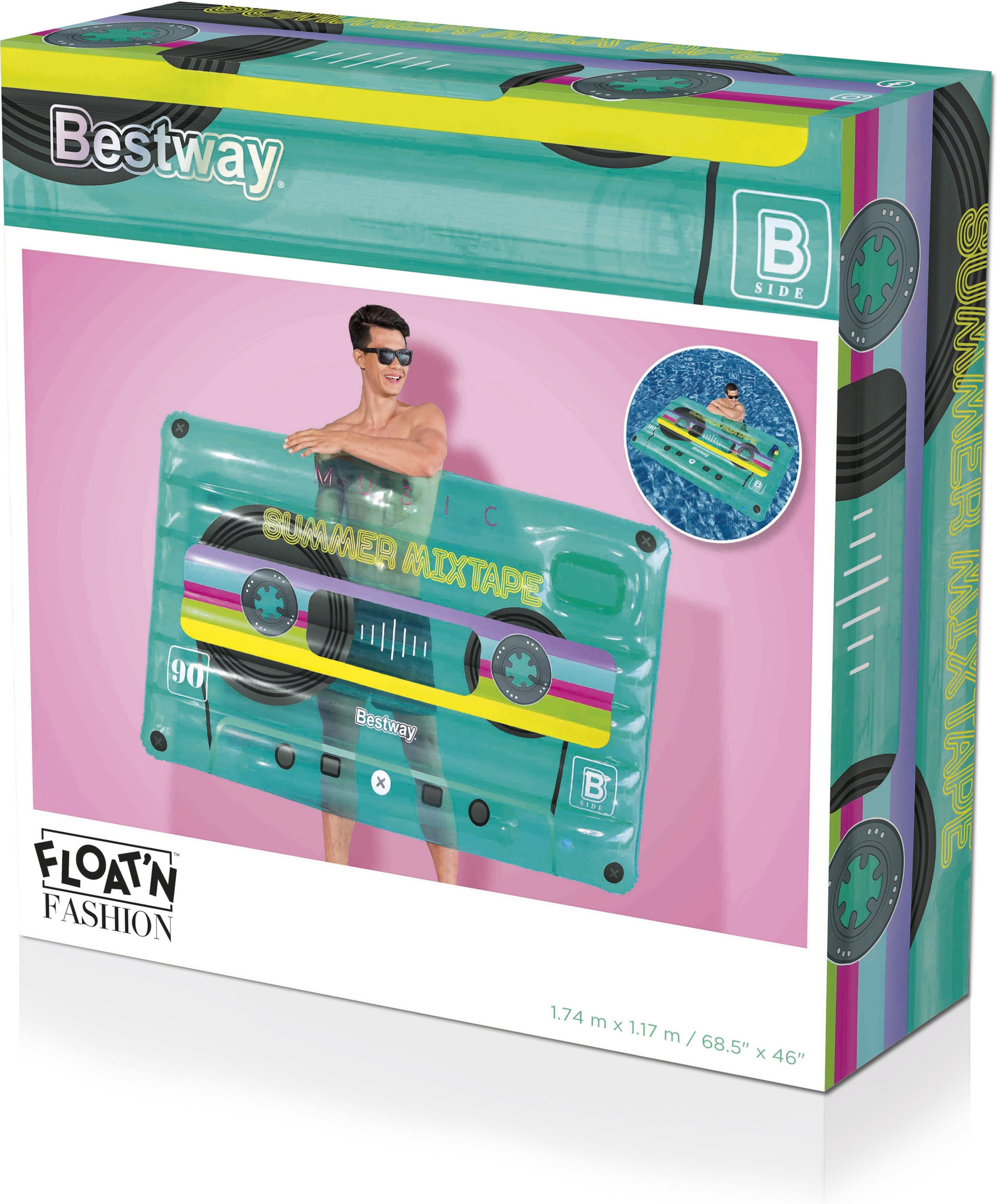 Bestway Retro Beats -uimapatja, 1,74 x 1,17 m