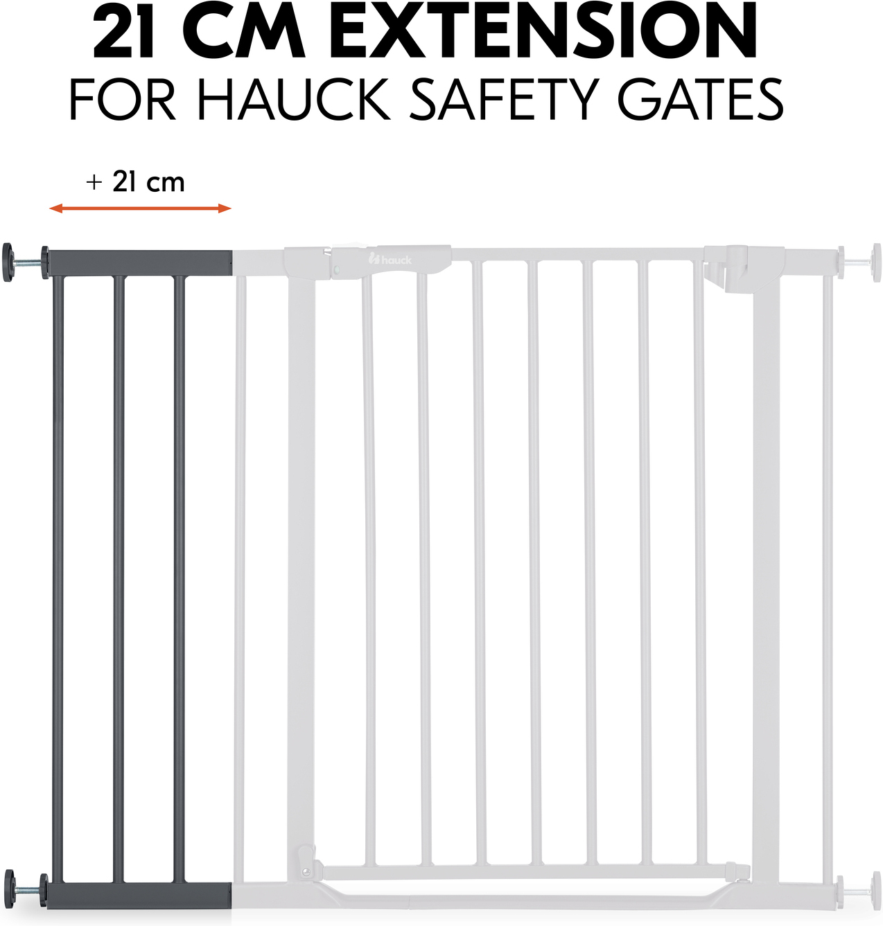 Hauck Safety Gate Extension 21 cm -turvaportin jatkopala, tummanharmaa