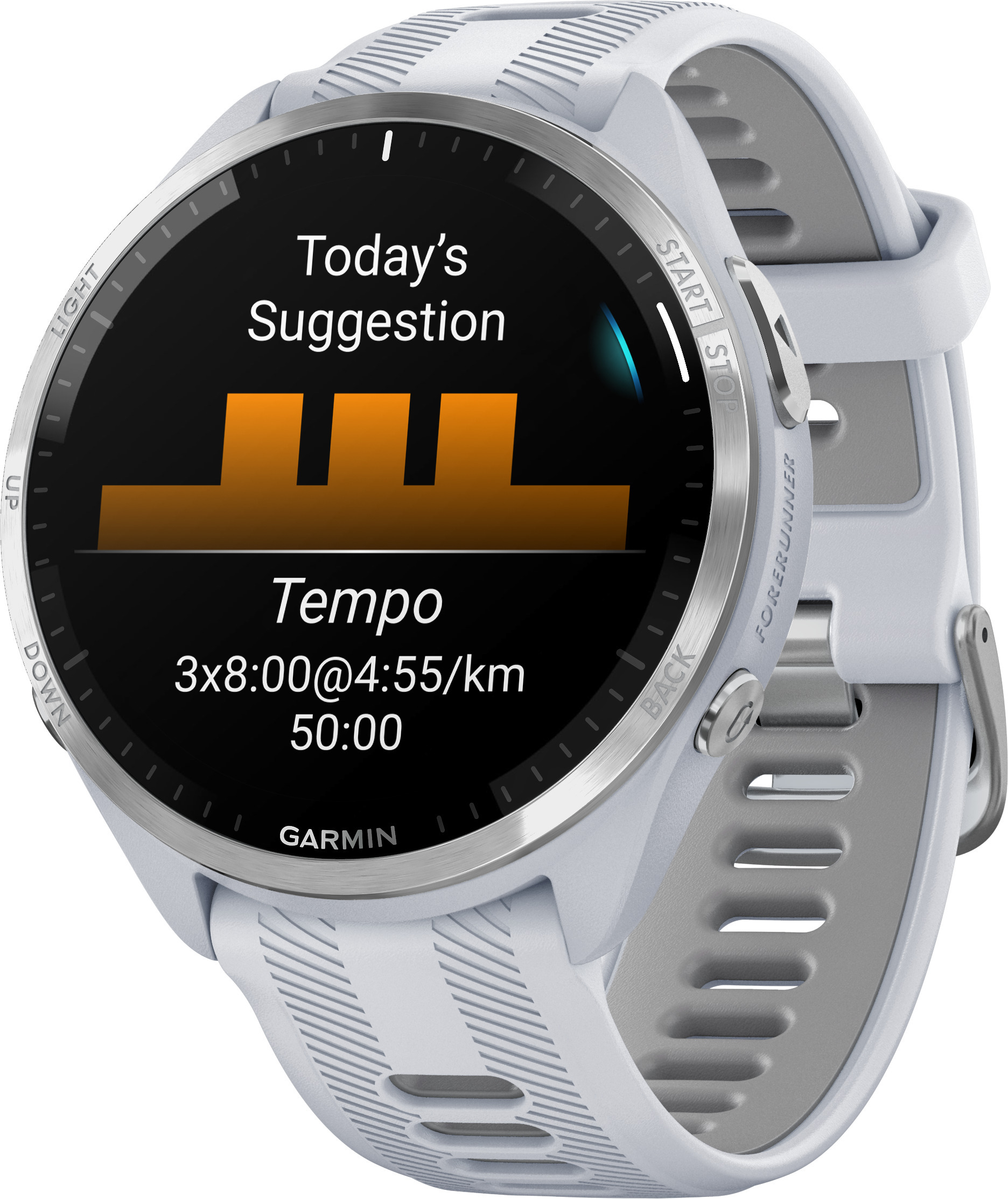Garmin Forerunner 965 -urheilukello, vaaleanharmaa