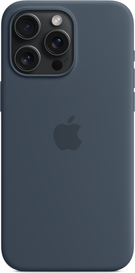 Apple iPhone 15 Pro Max silikonikuori MagSafella, myrskynsininen