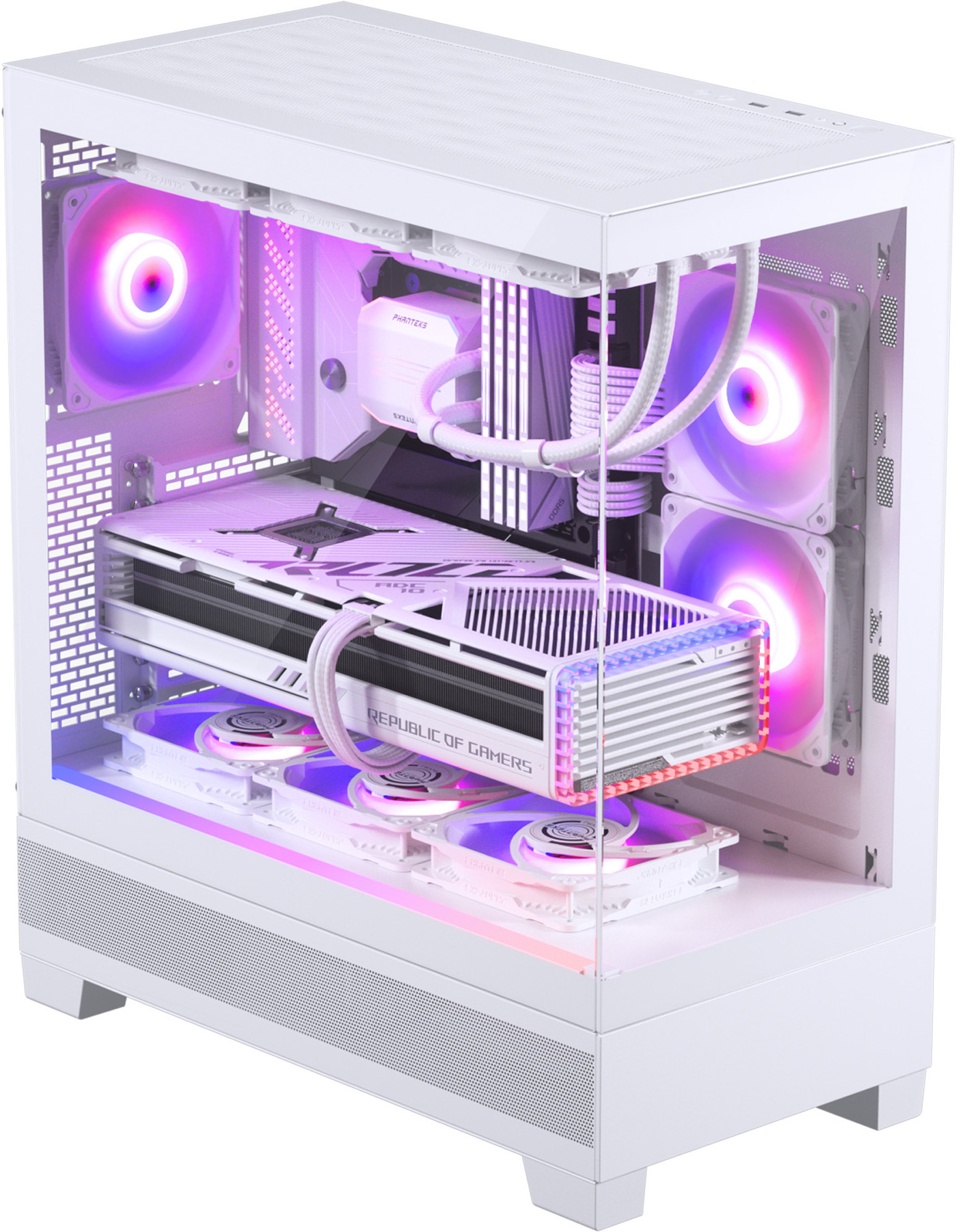 Phanteks XT View Mid Tower -ATX-kotelo ikkunalla, valkoinen