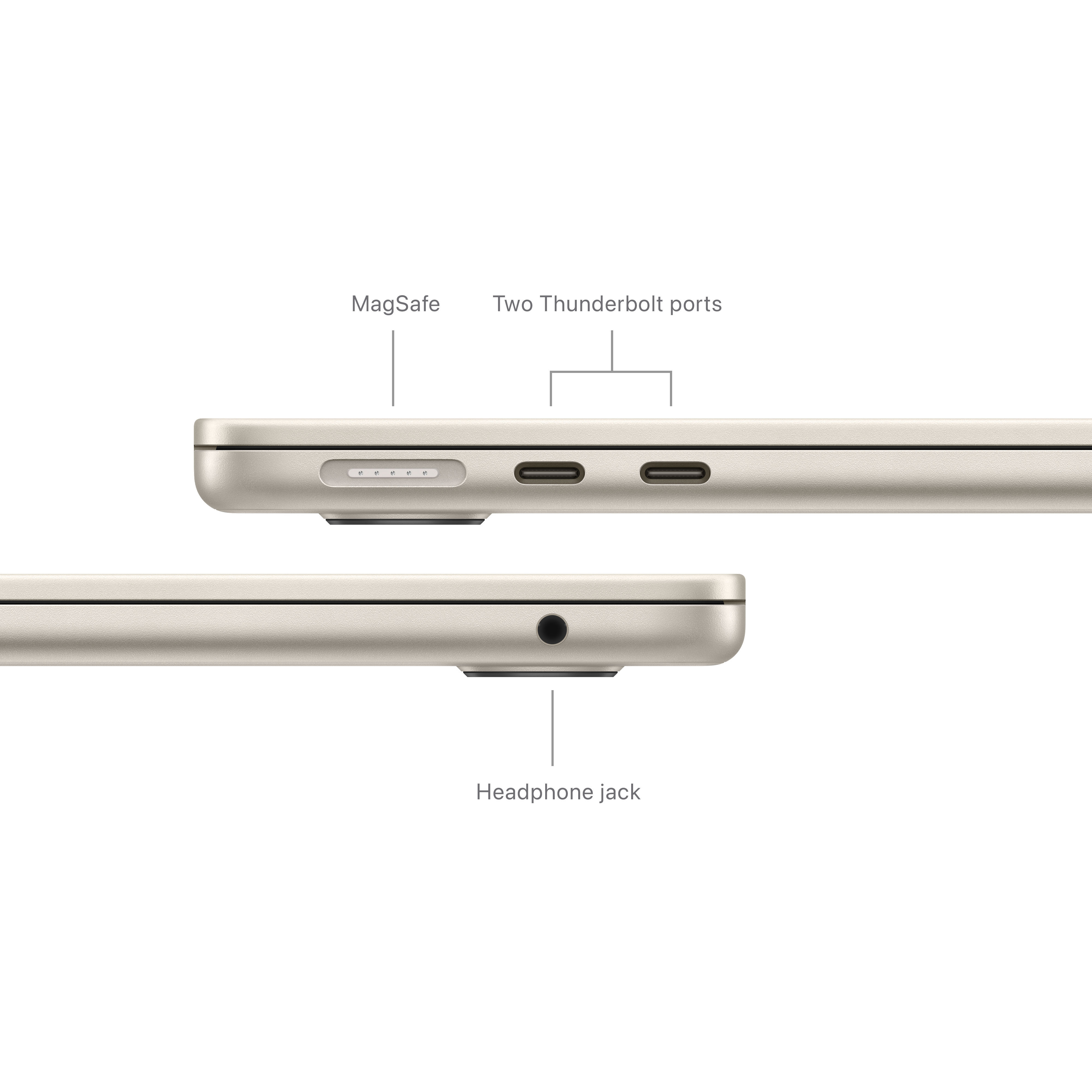 Apple MacBook Air 13" M3 16 Gt, 512 Gt 2024 -kannettava, tähtivalkea (MXCU3)