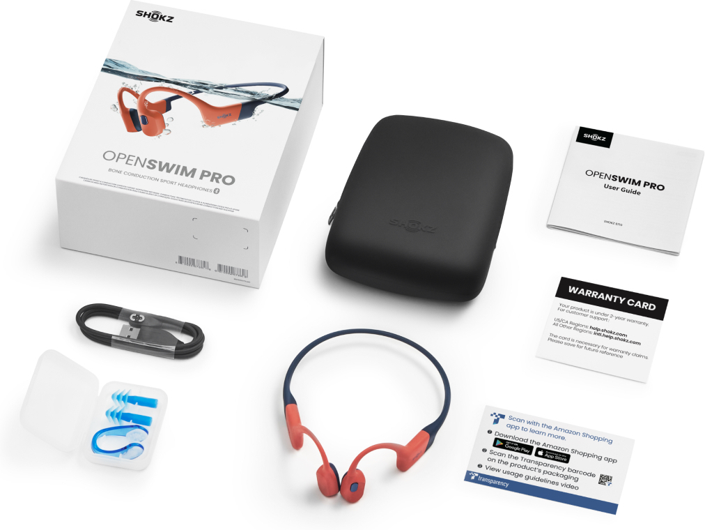 Shokz Openswim Pro luujohdekuulokkeet, harmaa