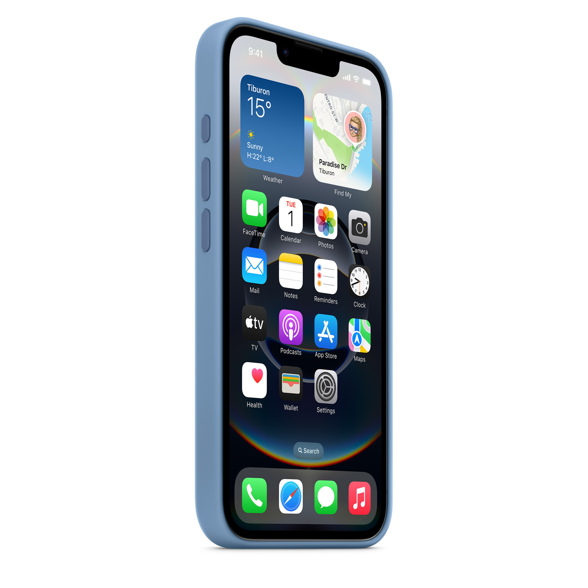 Apple iPhone 16e silikonikuori, talvensininen (MD3Q4)