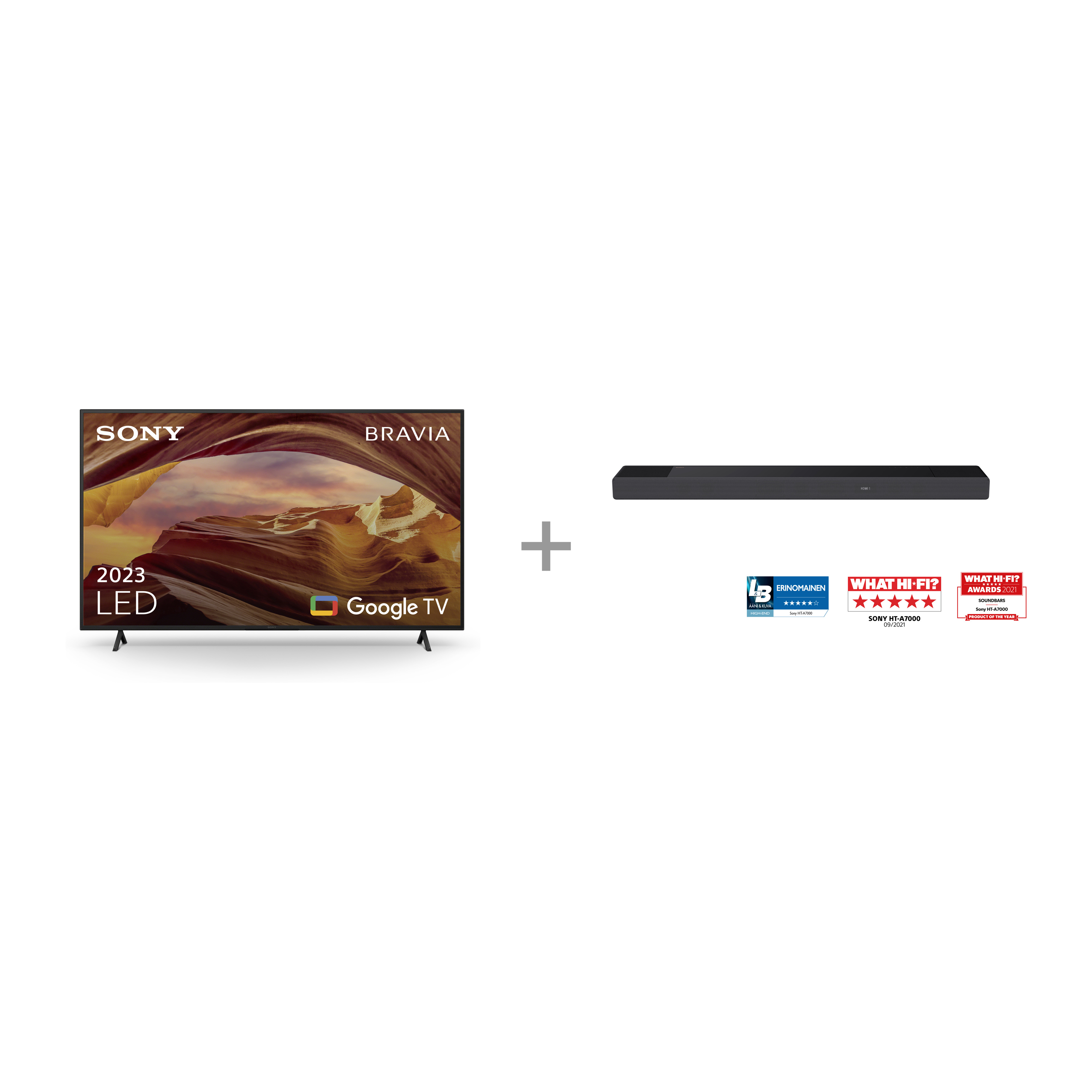 Sony x75wl 65 4k led google tv ht a7000 7 1 2 dolby atmos soundbar