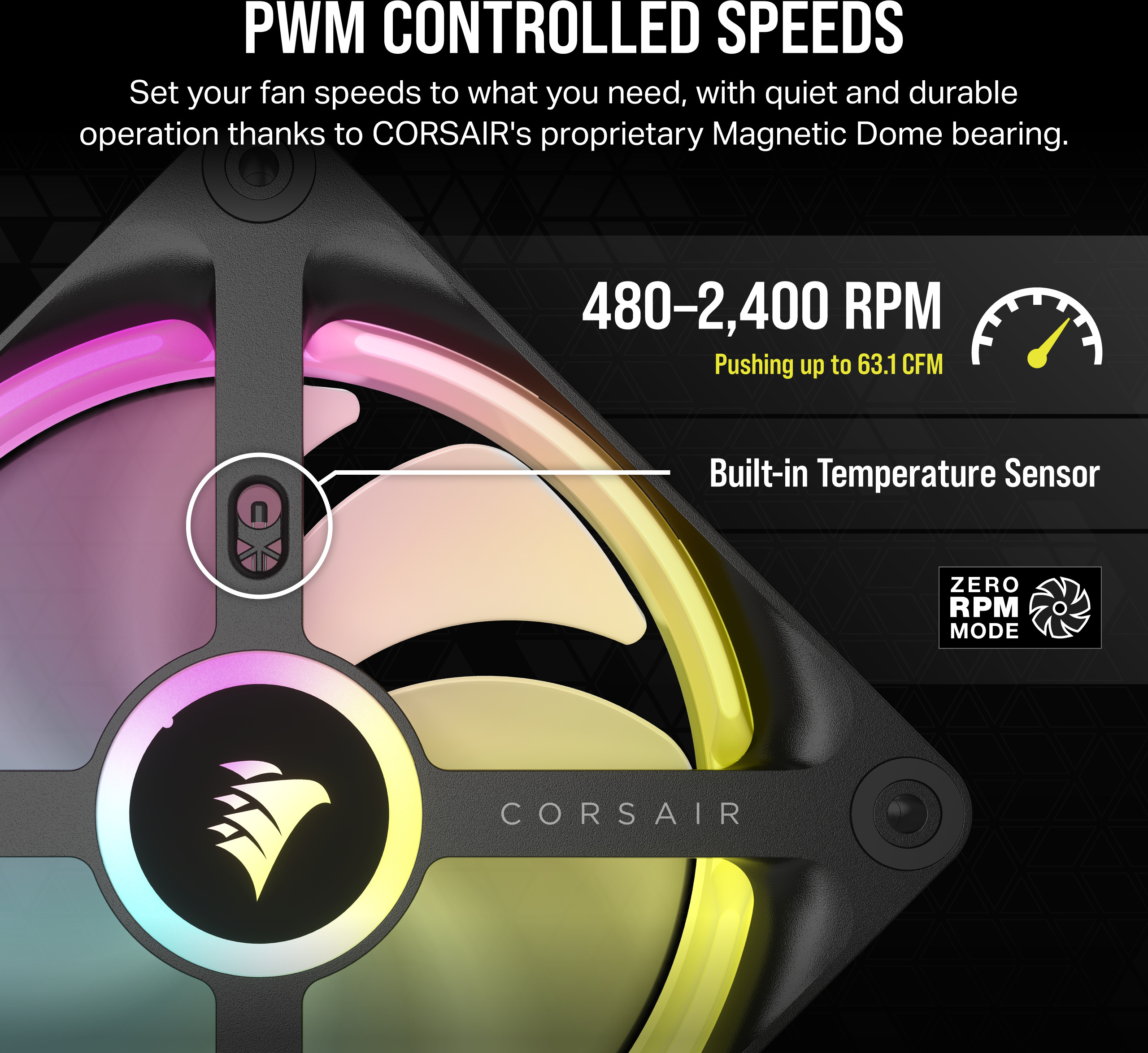 Corsair iCUE LINK QX120 RGB PWM -tuuletin, 120 mm, musta, 3 kpl Starter Kit