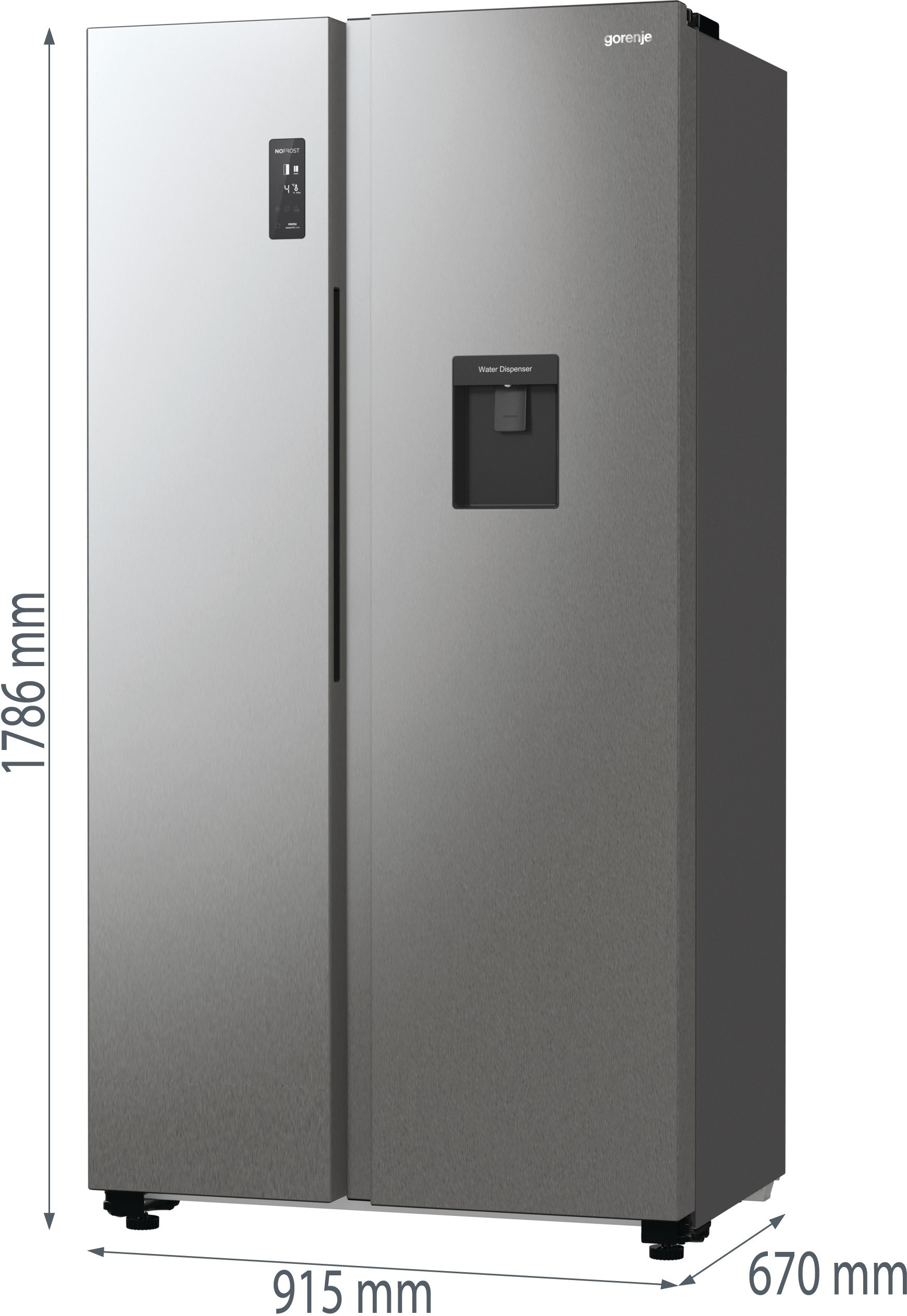 Gorenje NRR9185EAXLWD Side By Side, teräs