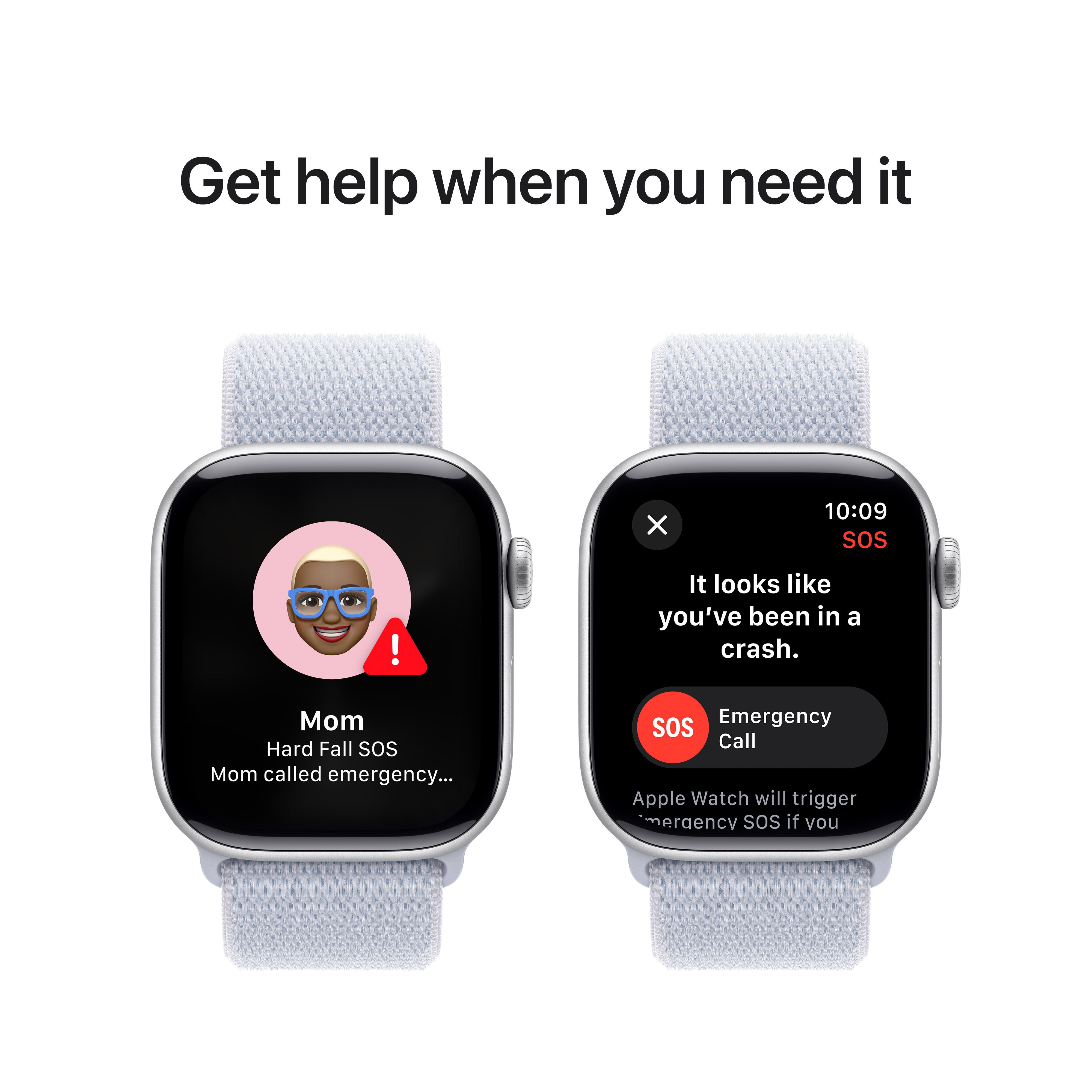Apple Watch Series 10 (GPS) 42 mm hopea alumiinikuori ja sinertävä Sport Loop -ranneke (MWWD3)