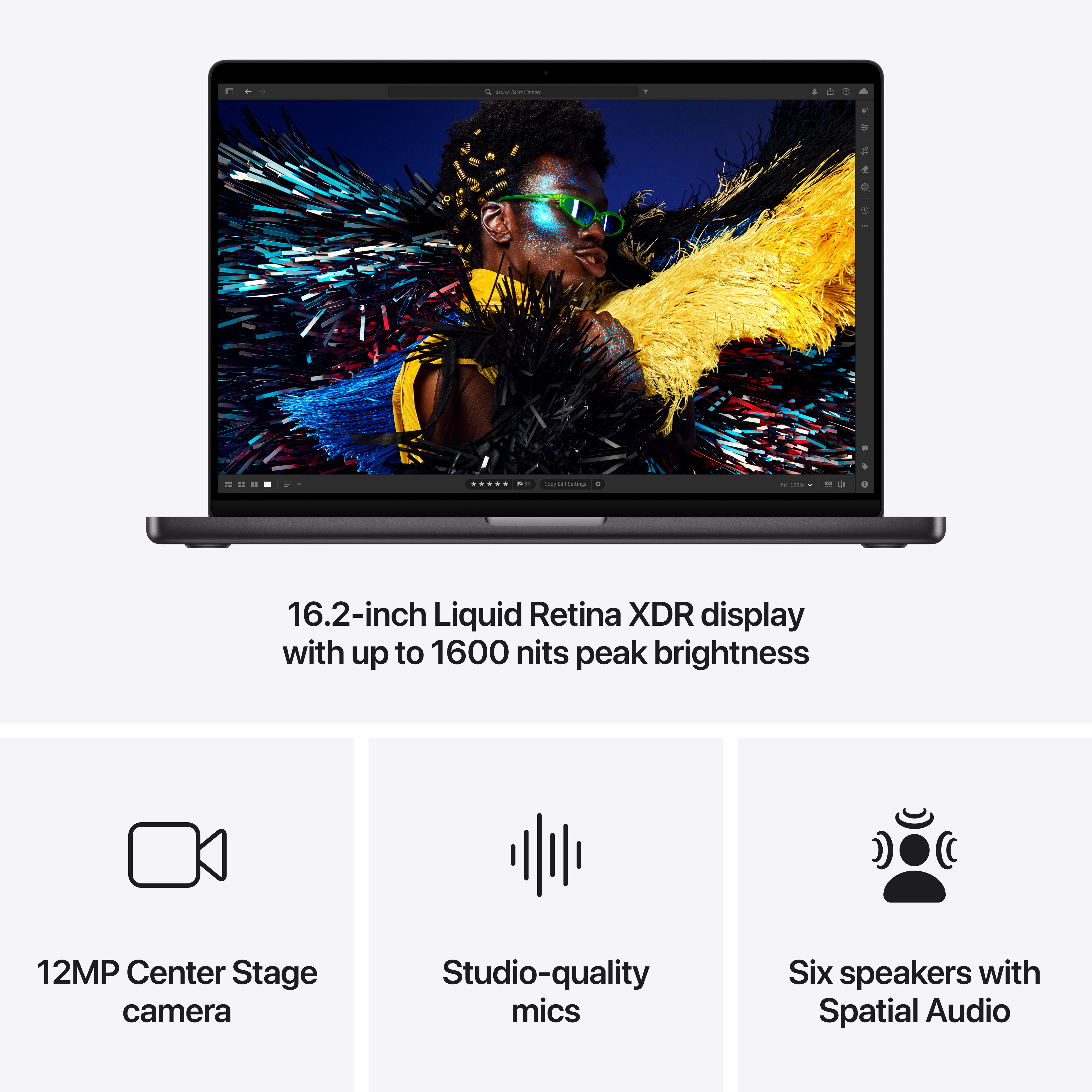 Apple MacBook Pro 16" M4 Pro 48 Gt, 1 Tt 2024 -kannettava, tähtimusta (MX2Y3)