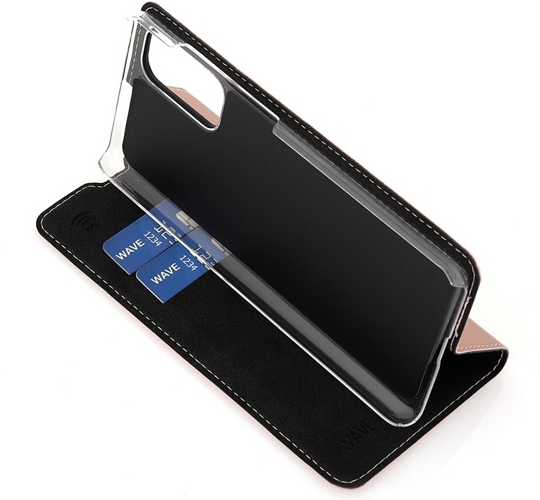 Wave BookCase -suojakotelo, Samsung Galaxy S20, ruusukulta