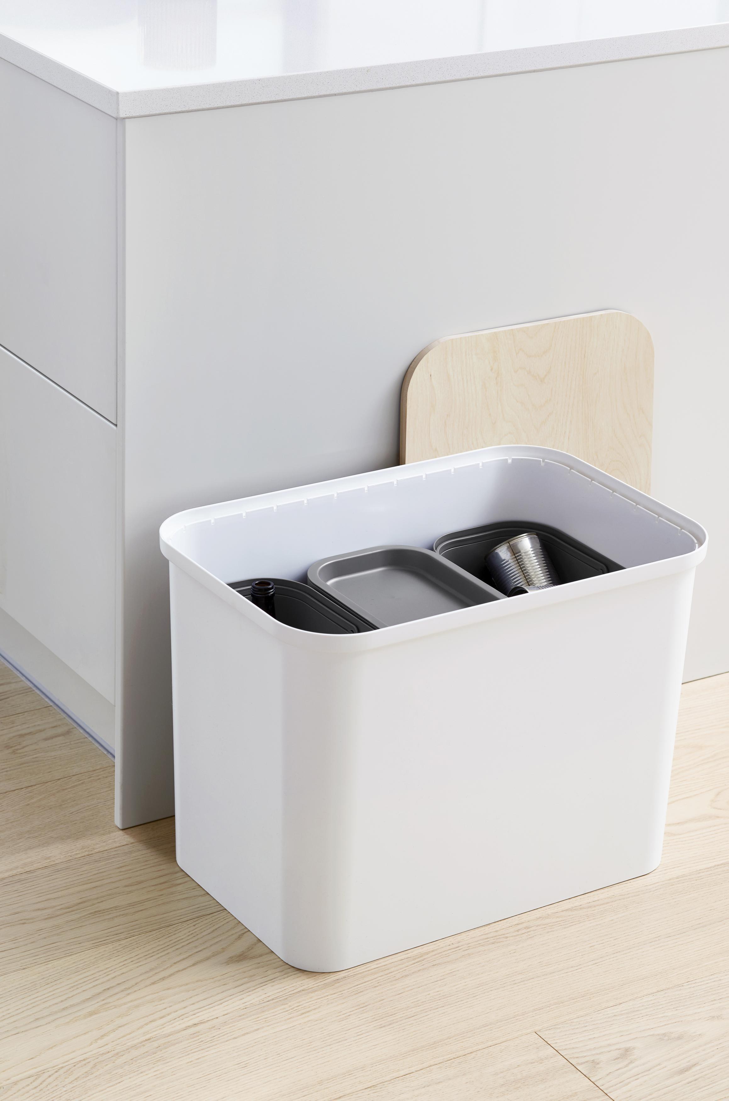 SmartStore Collect -lajittelusetti vanerikannella, 76 L, valkoinen