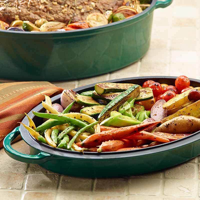Big Green Egg Green Cast Iron Dutch Oven -pata, ovaali 5,2 l