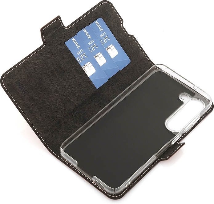 Wave BookCase -suojakotelo, Samsung Galaxy S23, ruusukulta