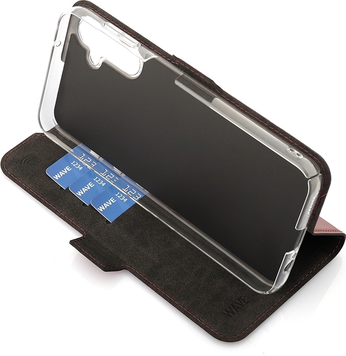 Wave BookCase -suojakotelo, Samsung Galaxy A14 5G, Smoky Sangria