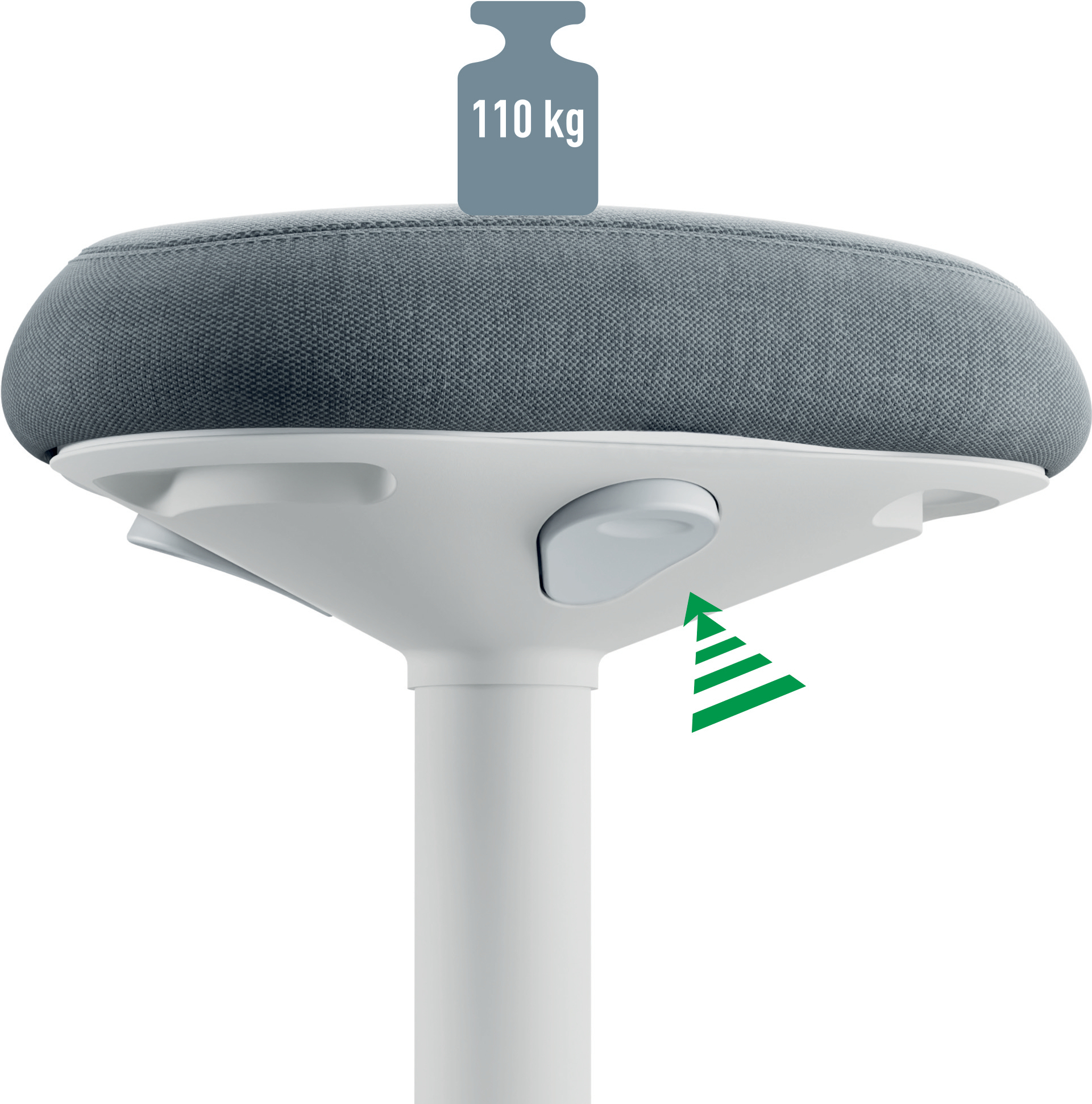 Leitz Ergo -aktiivituoli istumiseen, vaaleanharmaa