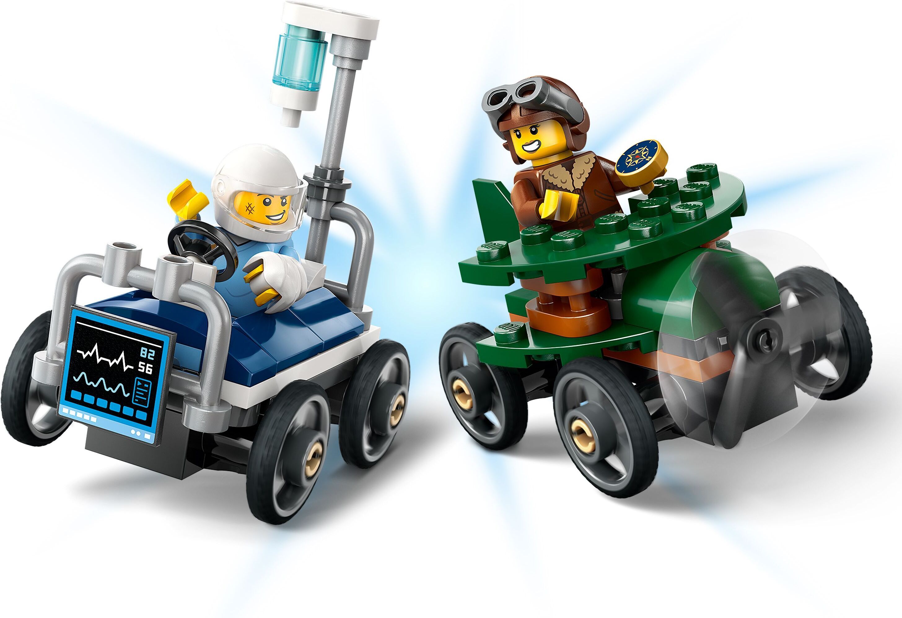 LEGO City 60459 – Lentokone vastaan sairaalansänky – kilpa-autopakkaus