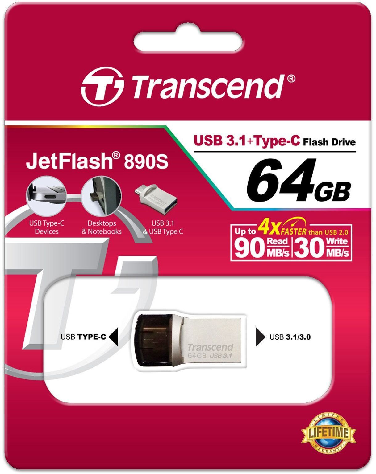 779円 経典ブランド トランセンド TS64GJF890S USBメモリ 64GB USB3.1