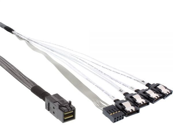 Tootefoto - Fuj:tech InLine Mini SAS HD - 4x SATA lisasideteenusega kaabel, 0,5 m (27630A)