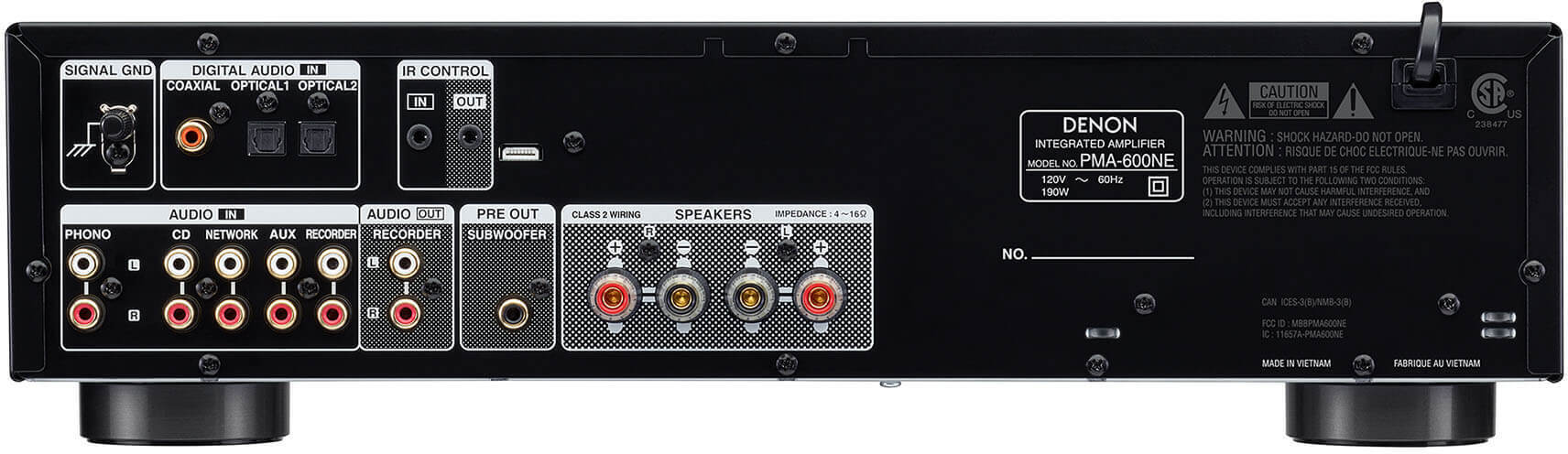Denon PMA-600NE -integroitu stereovahvistin, hopea